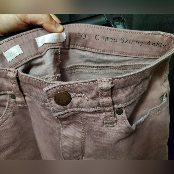 LC Cuffed Skiny Ankle Mauve Jeans LC Lauren Conrad SZ 10 - Picture 2 of 5